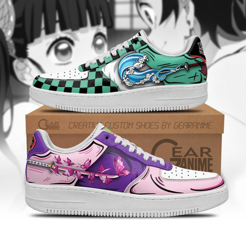 Kanao and Tanjiro Custom Anime Low-Top Leather Sneakers