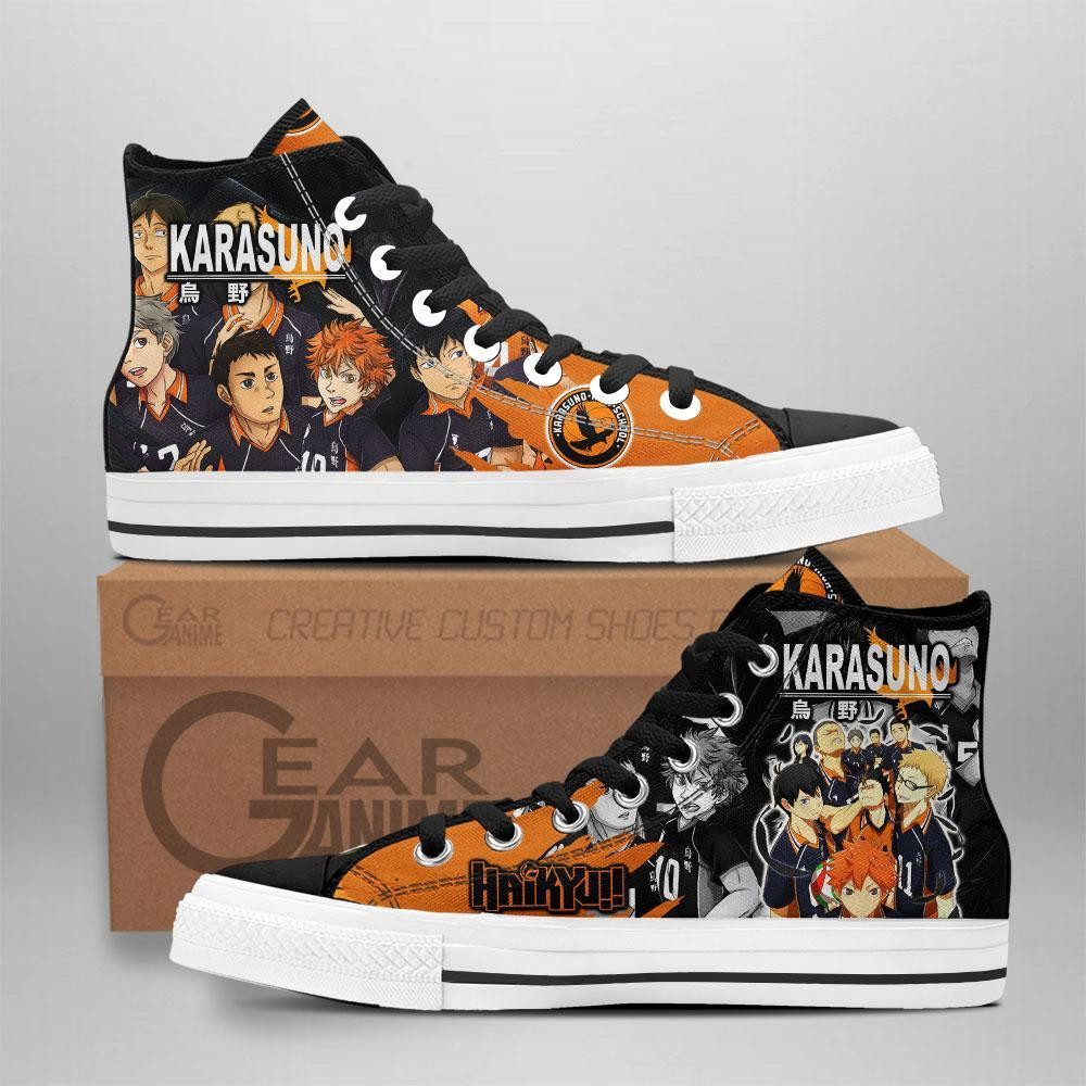 Karasuno Custom Anime High-Top Canvas Shoes