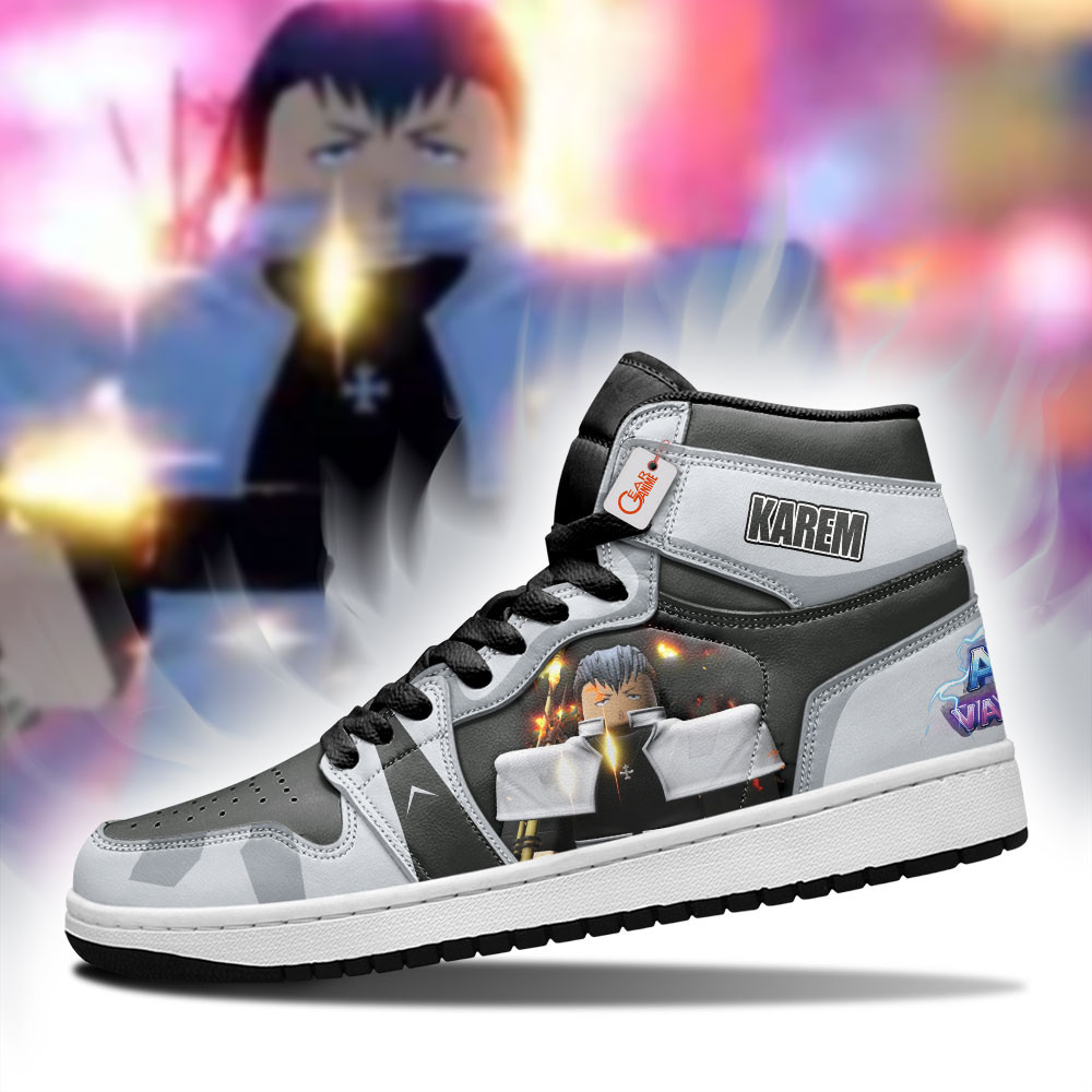 Karem Chilled Custom Gaming High-Top Leather Sneakers Game Anime Vanguards Custom Name