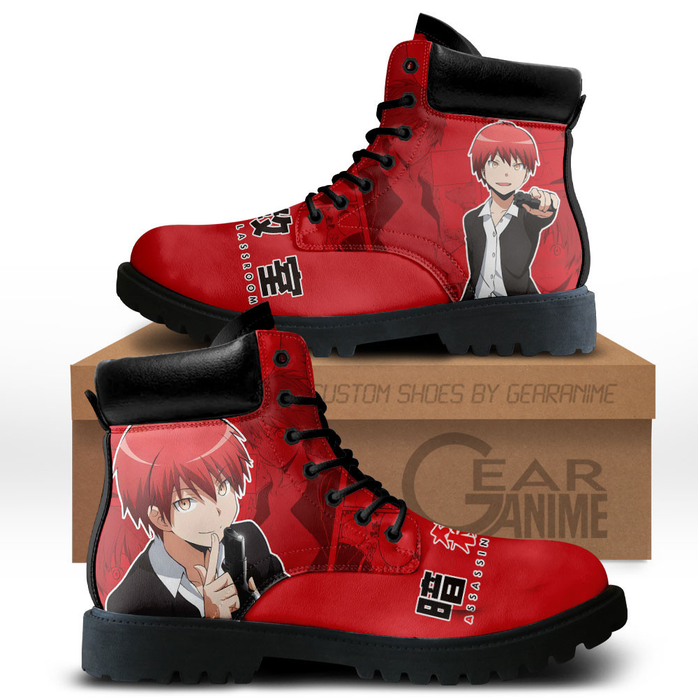 Karma Akabane Custom Anime Combat Boots MV0711