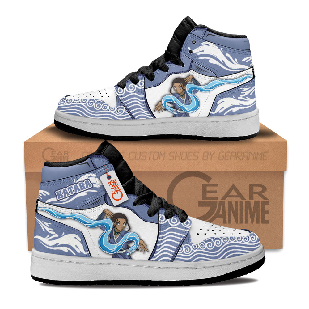 Katara Custom Anime Kids High-Top Leather Sneakers