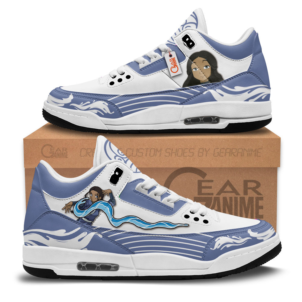 Katara Custom Anime Retro 3 Leather Sneakers