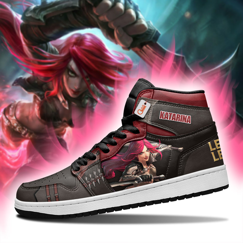 Katarina Custom Gaming High-Top Leather Sneakers LOL Game Personalized
