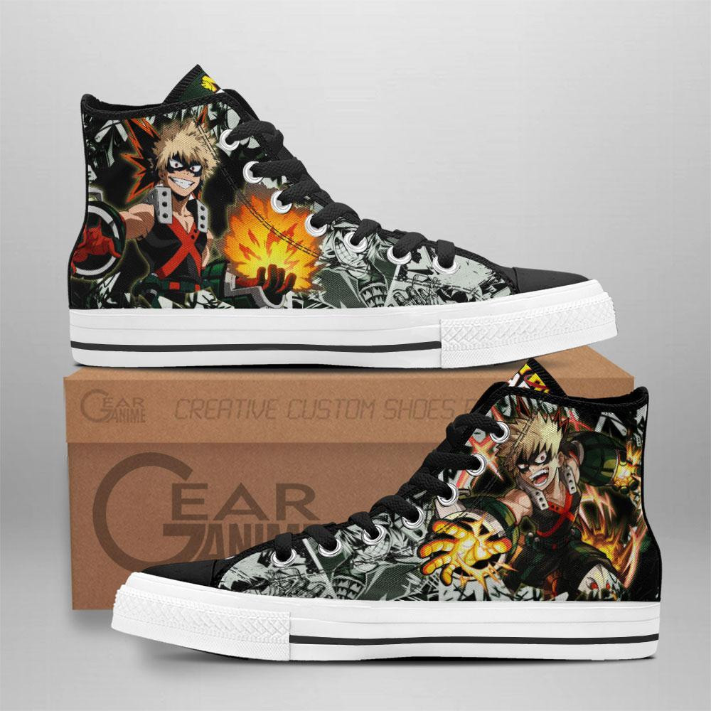 Katsuki Bakugo Custom Anime High-Top Canvas Shoes Dynamight Hero