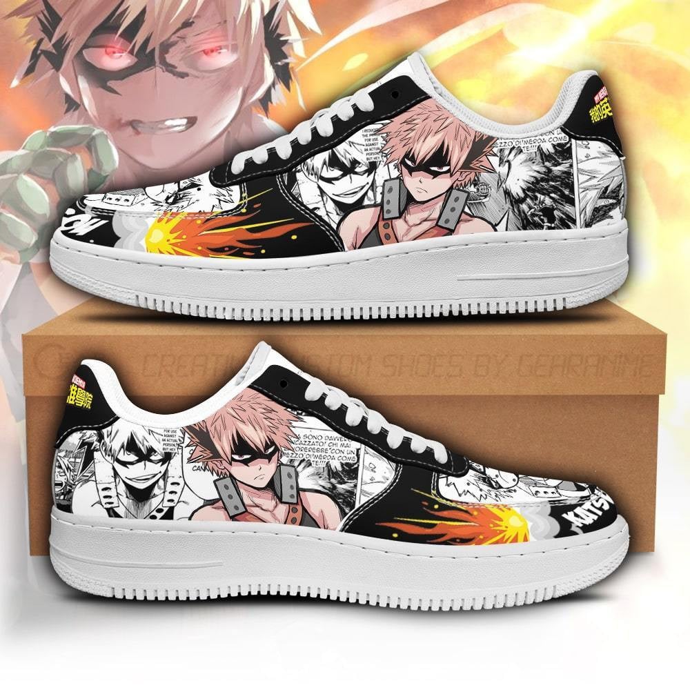 Katsuki Bakugo Custom Anime Low-Top Leather Sneakers