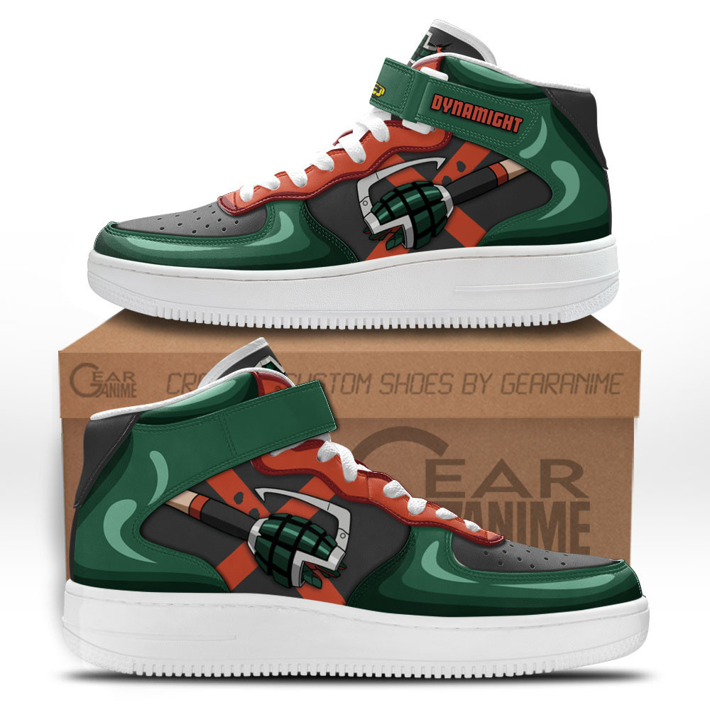 Katsuki Bakugo Custom Anime Mid-Top Leather Sneakers