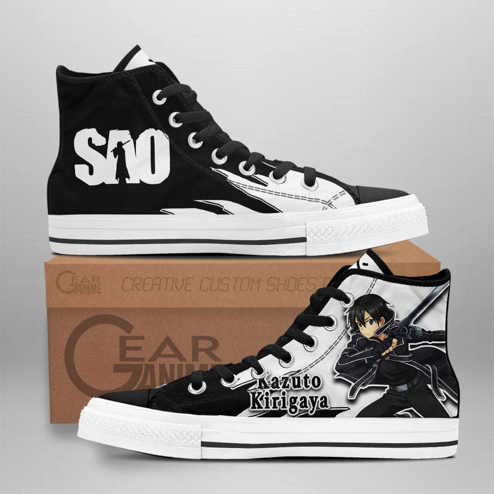 Kazuto Kirigaya Custom Anime High-Top Canvas Shoes