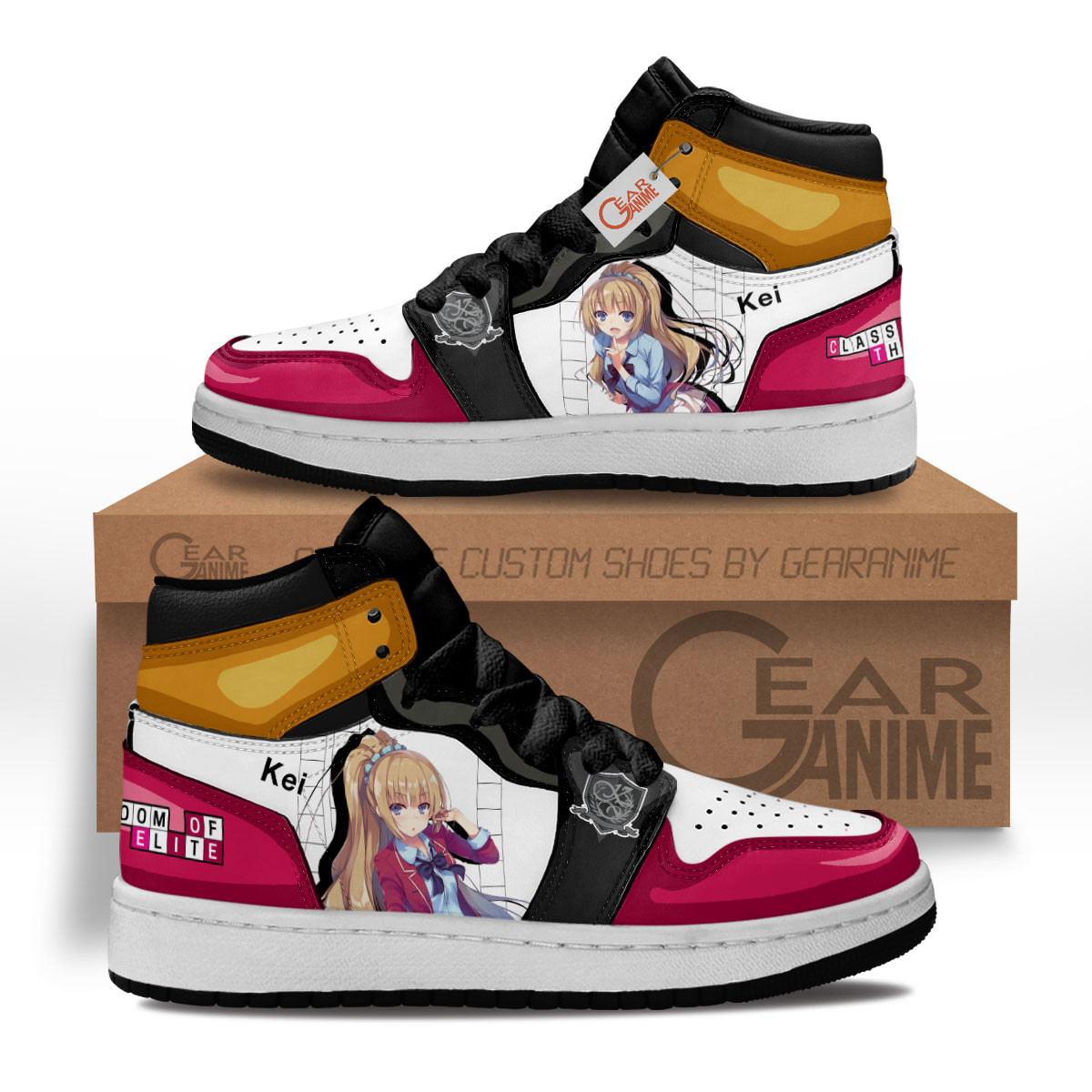 Kei Karuizawa Custom Anime Kids High-Top Leather Sneakers MV1302