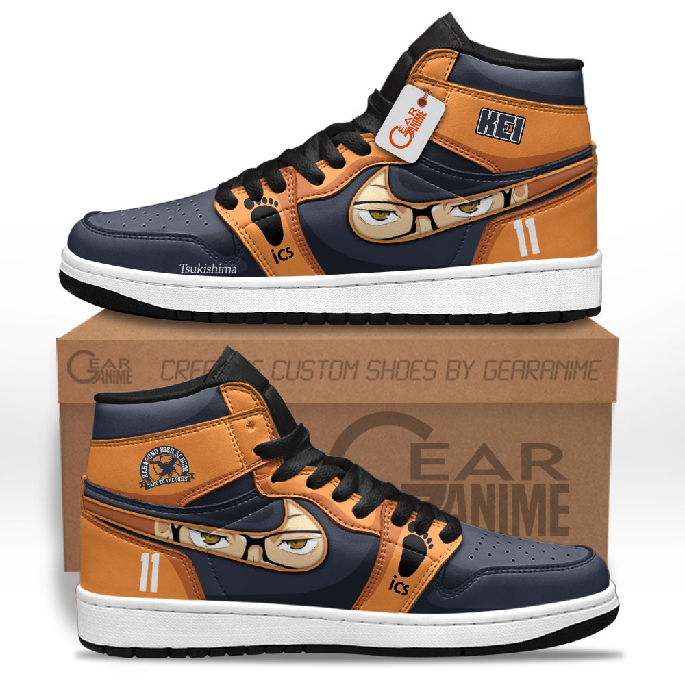 Kei Tsukishima High-Top Leather Sneakers Custom Name