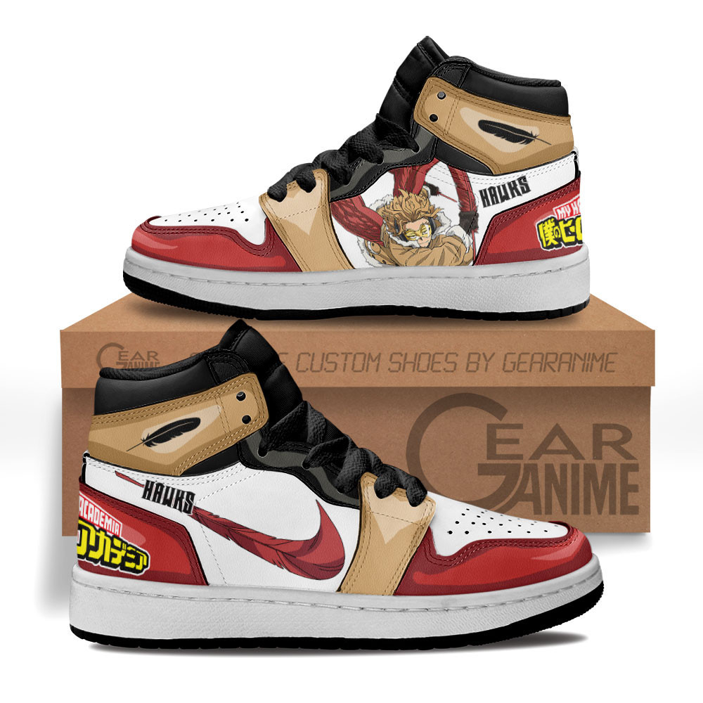 Keigo Takami Hawks Custom Anime Kids High-Top Leather Sneakers