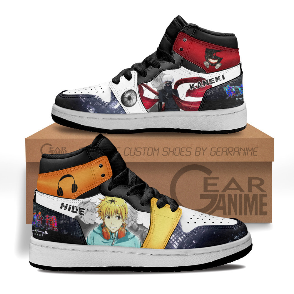 Ken Kaneki and Hide Custom Anime Kids High-Top Leather Sneakers