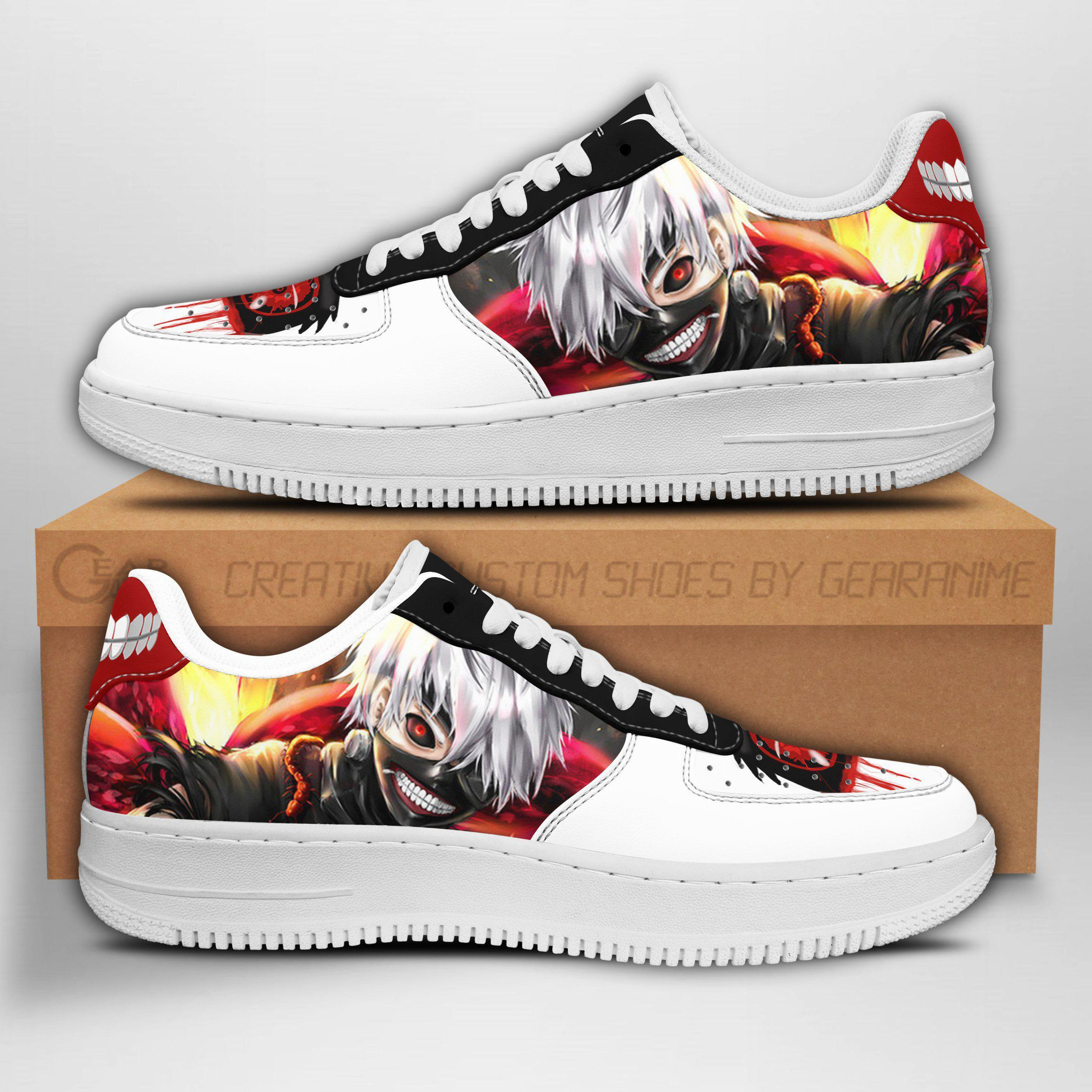 Ken Kaneki Custom Anime Low-Top Leather Sneakers