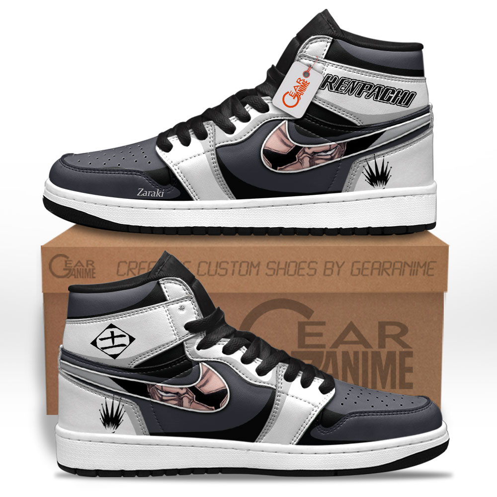Kenpachi Zaraki Personalized Custom Anime High-Top Leather Sneakers Captain of the 11th Division