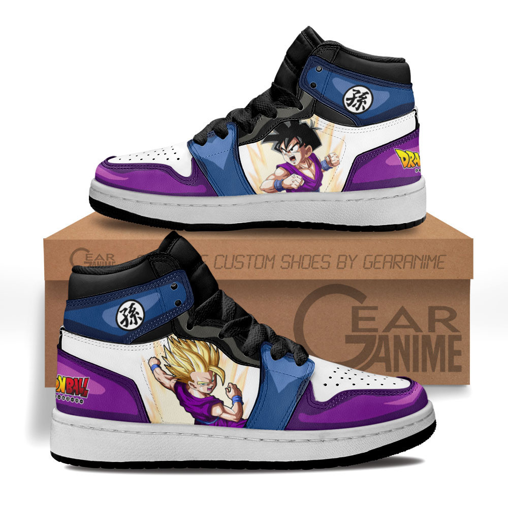 Kid Gohan Custom Anime Kids High-Top Leather Sneakers
