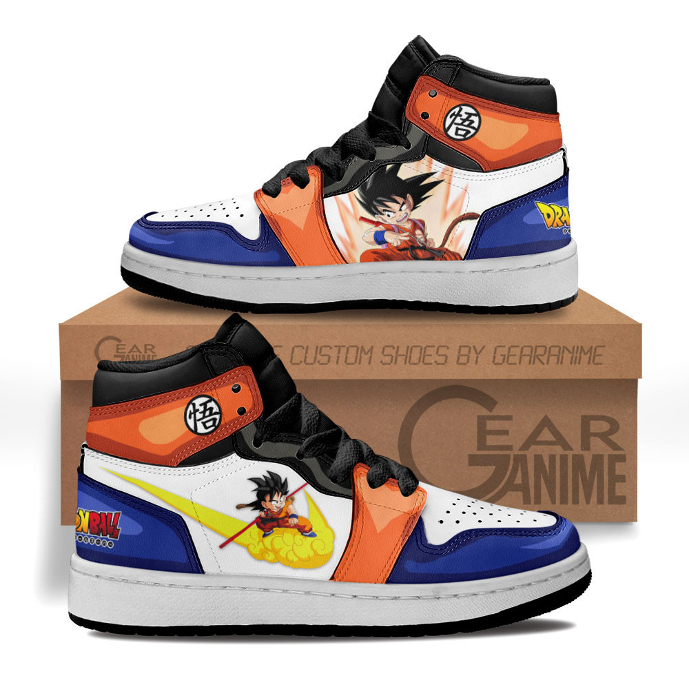 Kid Goku Custom Anime Kids High-Top Leather Sneakers