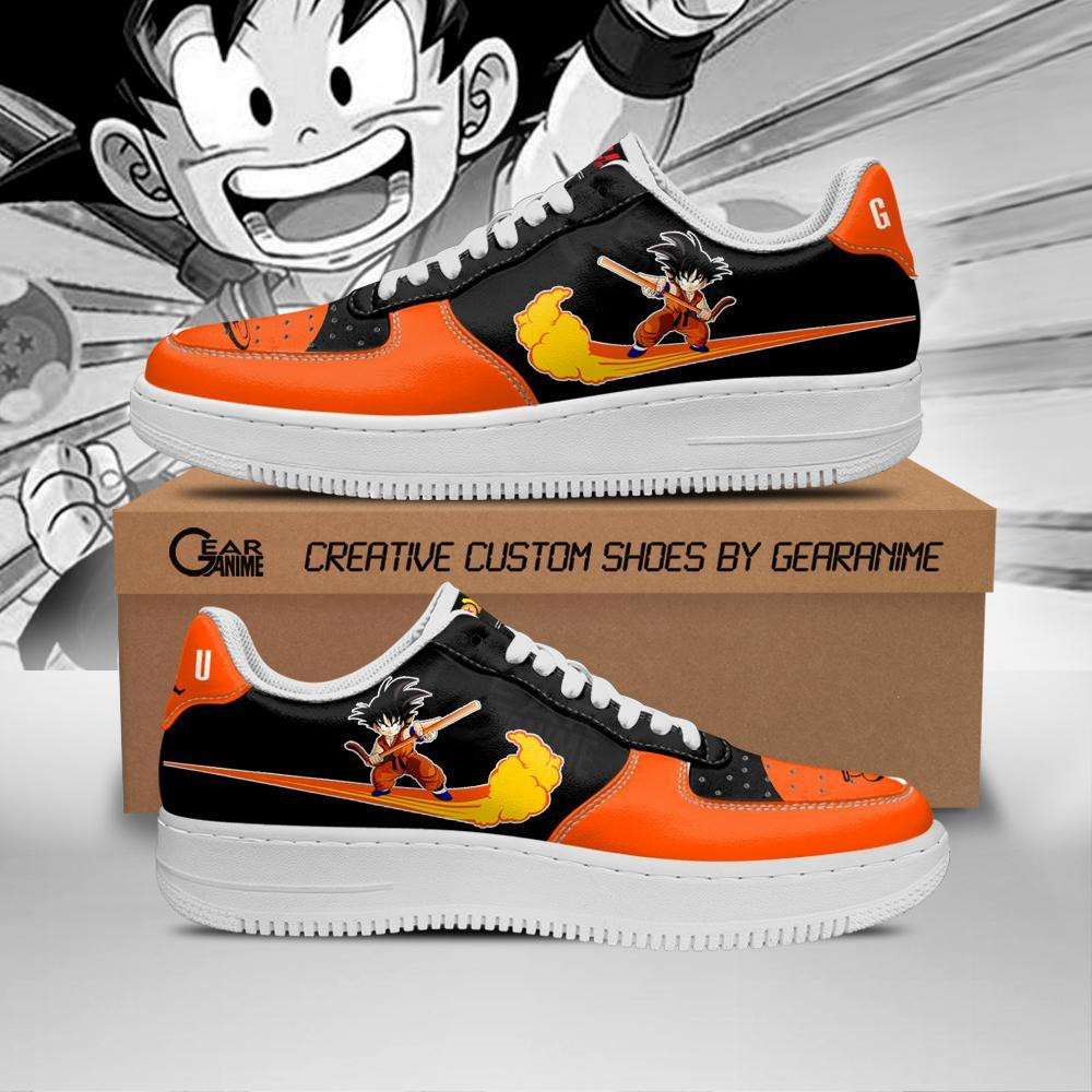 Kid Goku Kintoun Custom Anime Low-Top Leather Sneakers