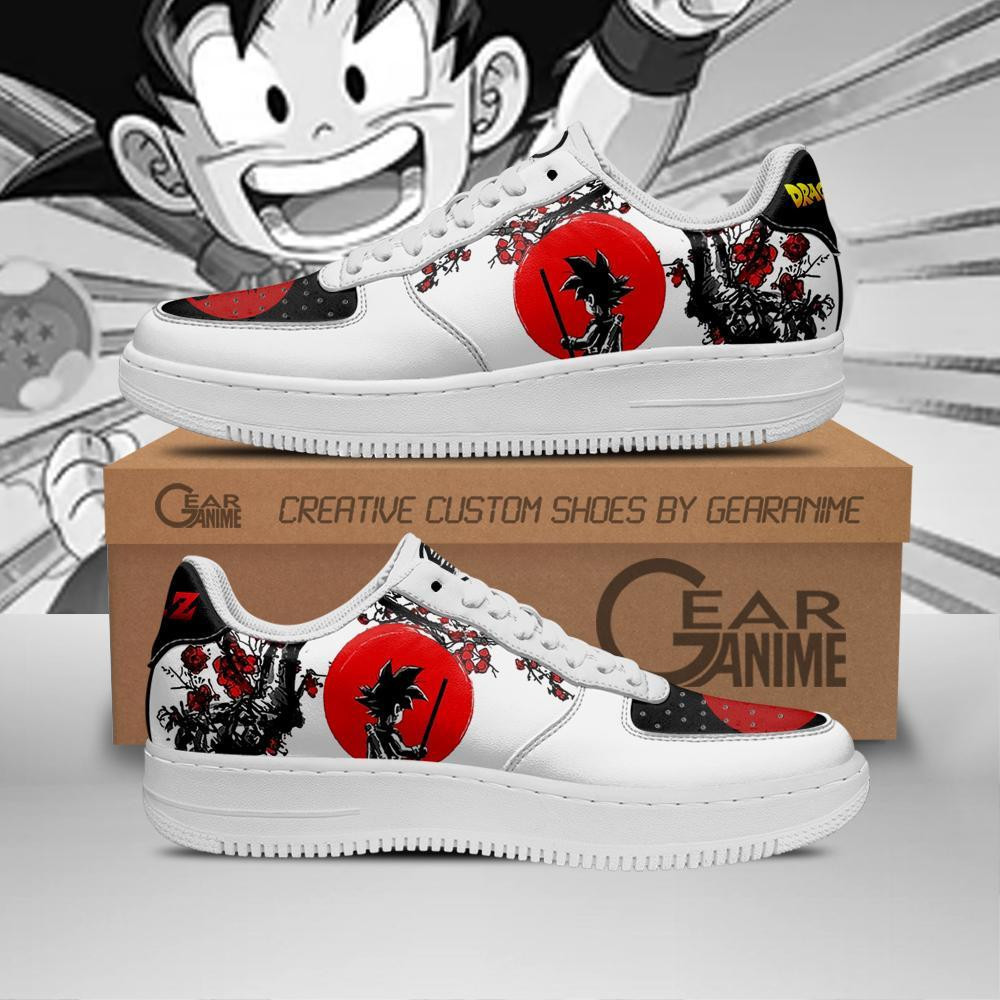 Kids Goku Custom Anime Low-Top Leather Sneakers Japanese Style