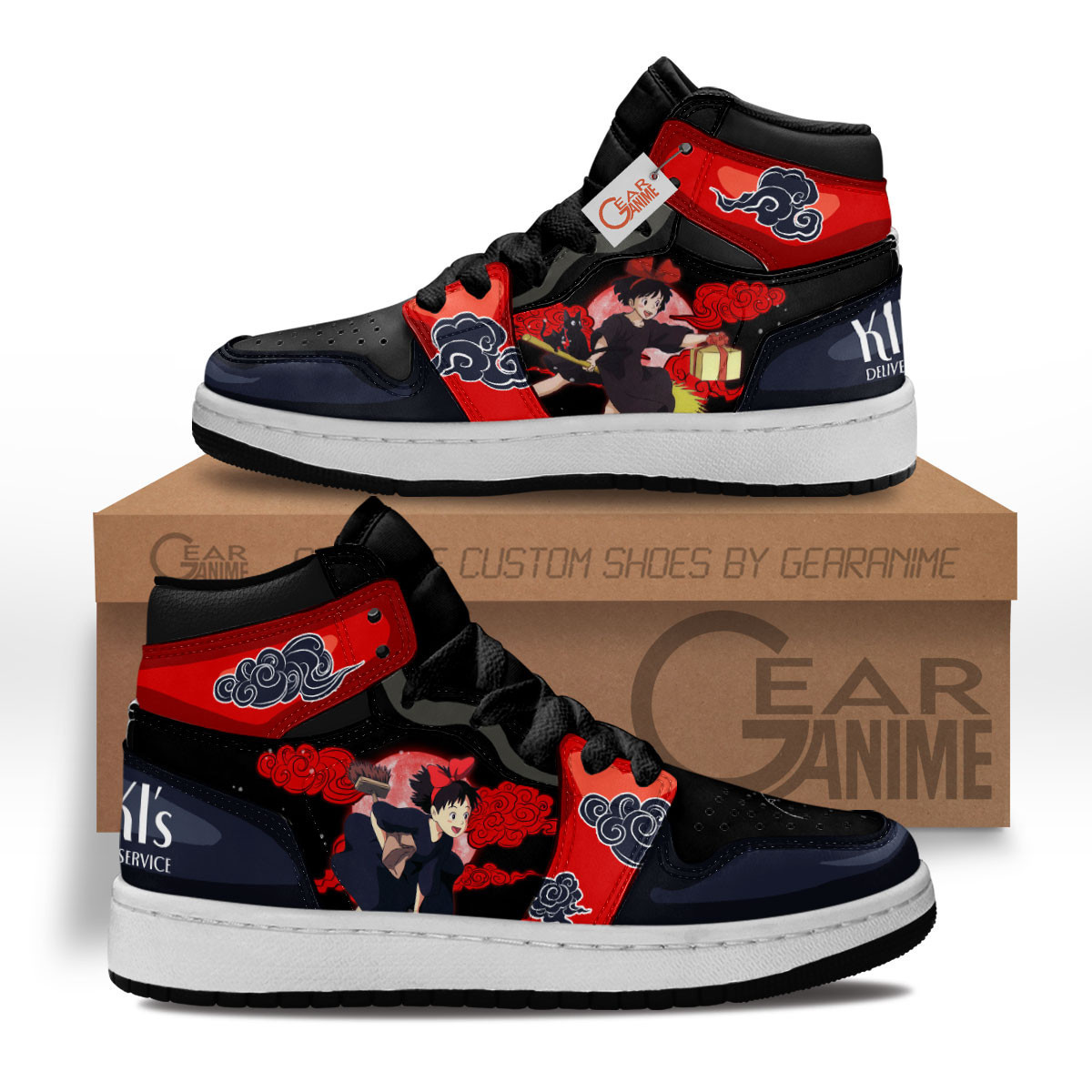 Kiki's Delivery Service Custom Anime Kids High-Top Leather Sneakers MV2103