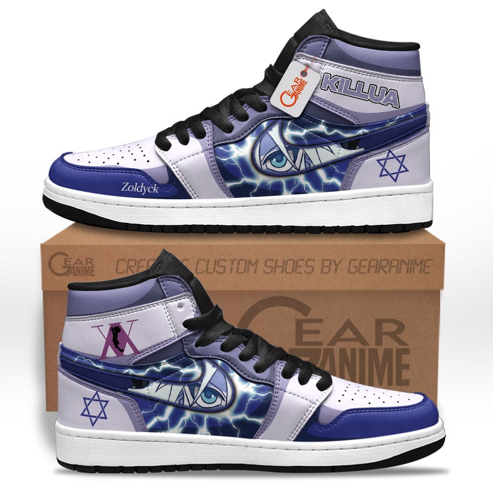 Killua High-Top Leather Sneakers Custom Name