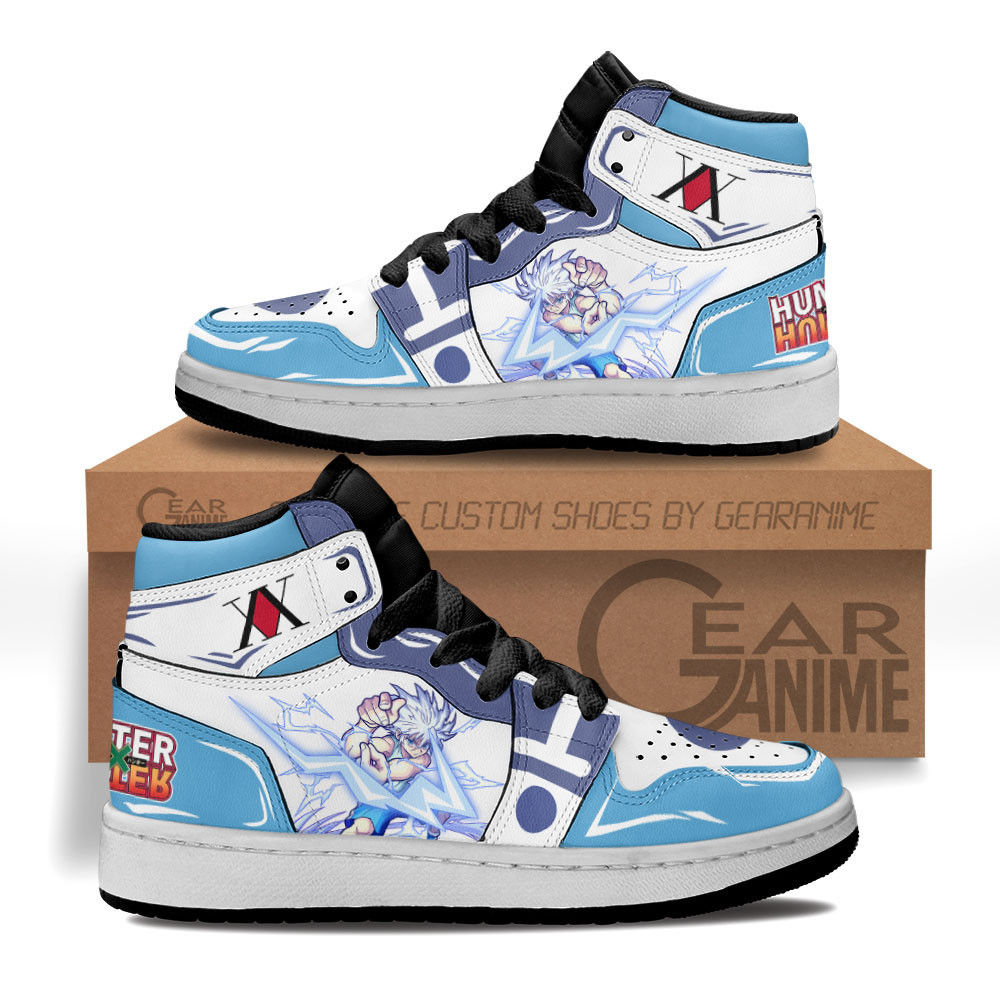 Killua Zoldyck Custom Anime Kids High-Top Leather Sneakers