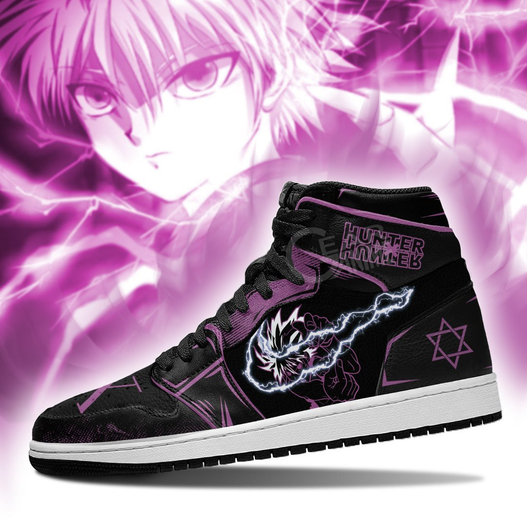 Killua Zoldyck Silhouette Custom Anime High-Top Leather Sneakers