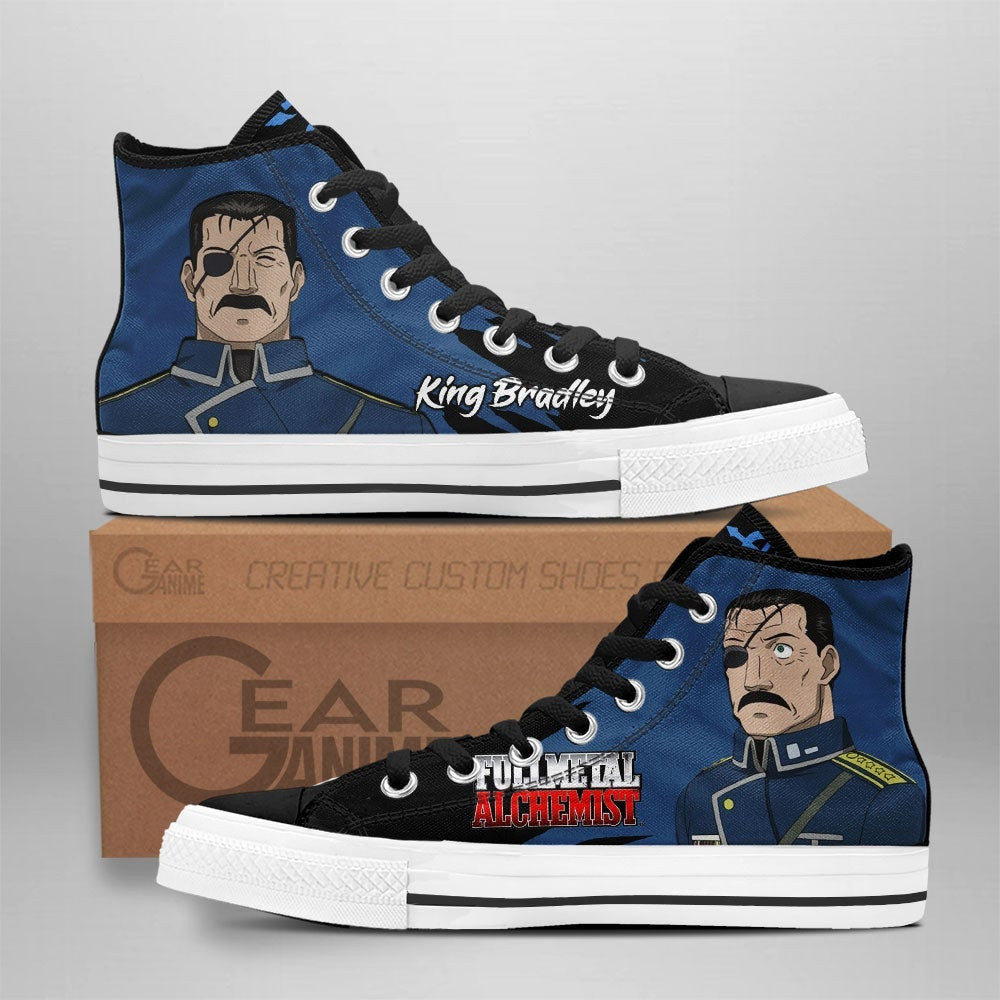 King Bradley Custom Anime High-Top Canvas Shoes