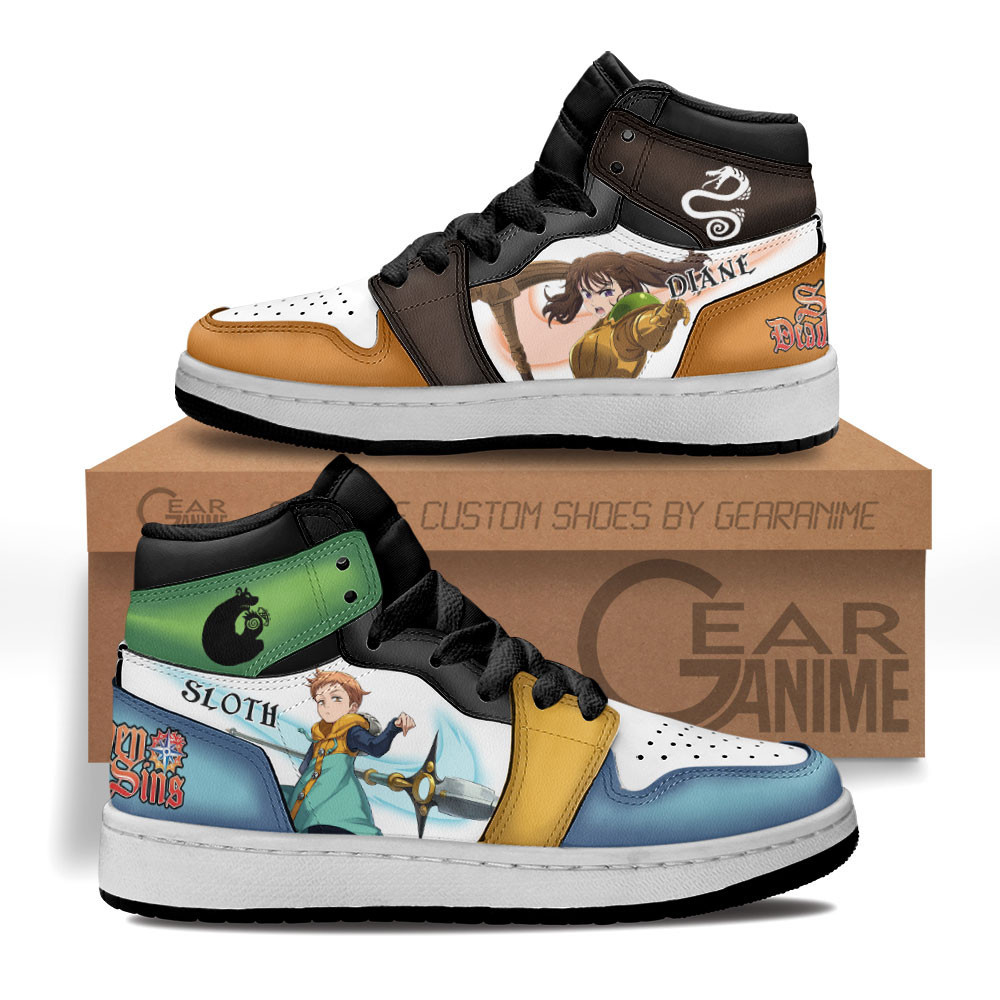 King Diane Custom Anime Kids High-Top Leather Sneakers MV2102