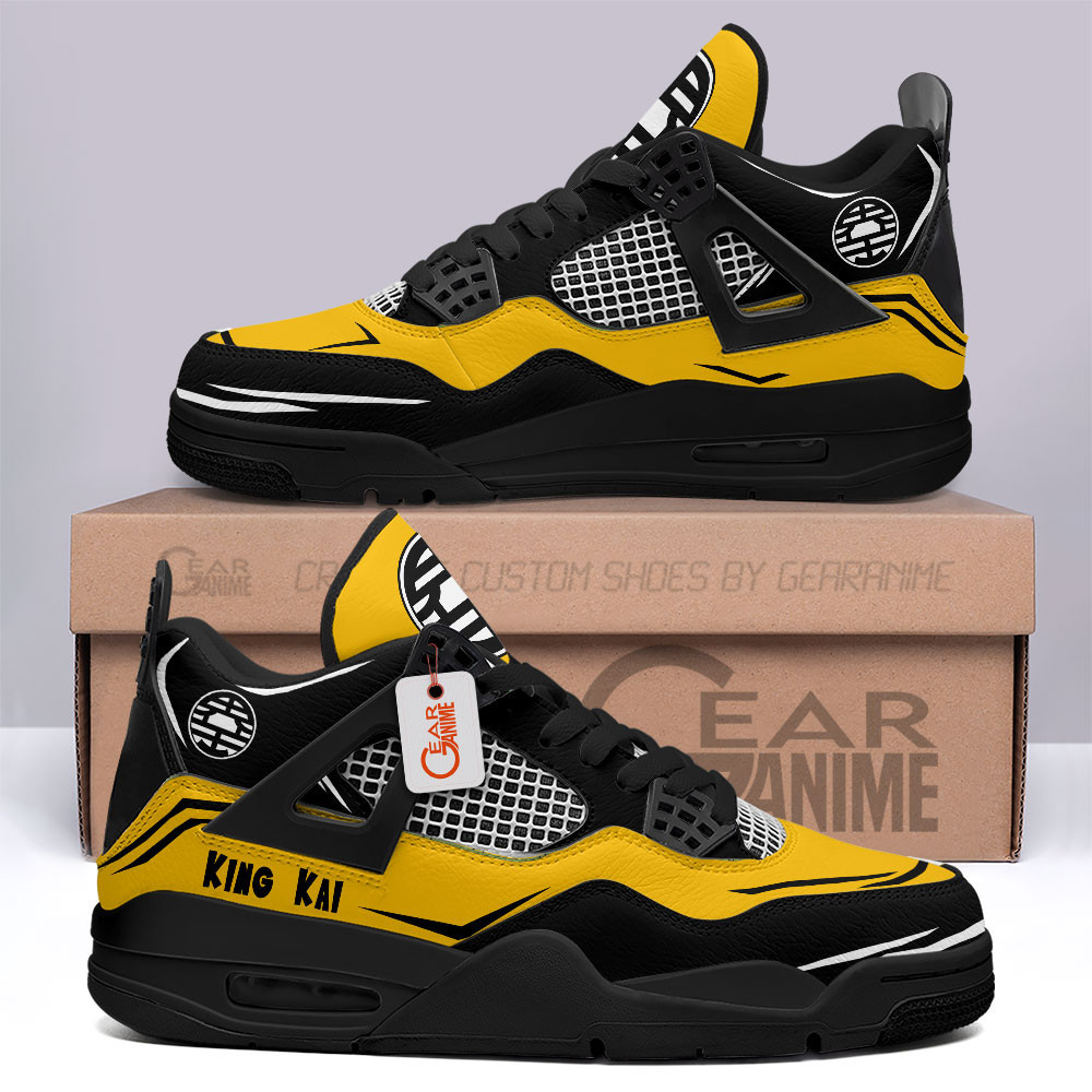 King Kai Goku Retro 4 Leather Sneakers Custom Name
