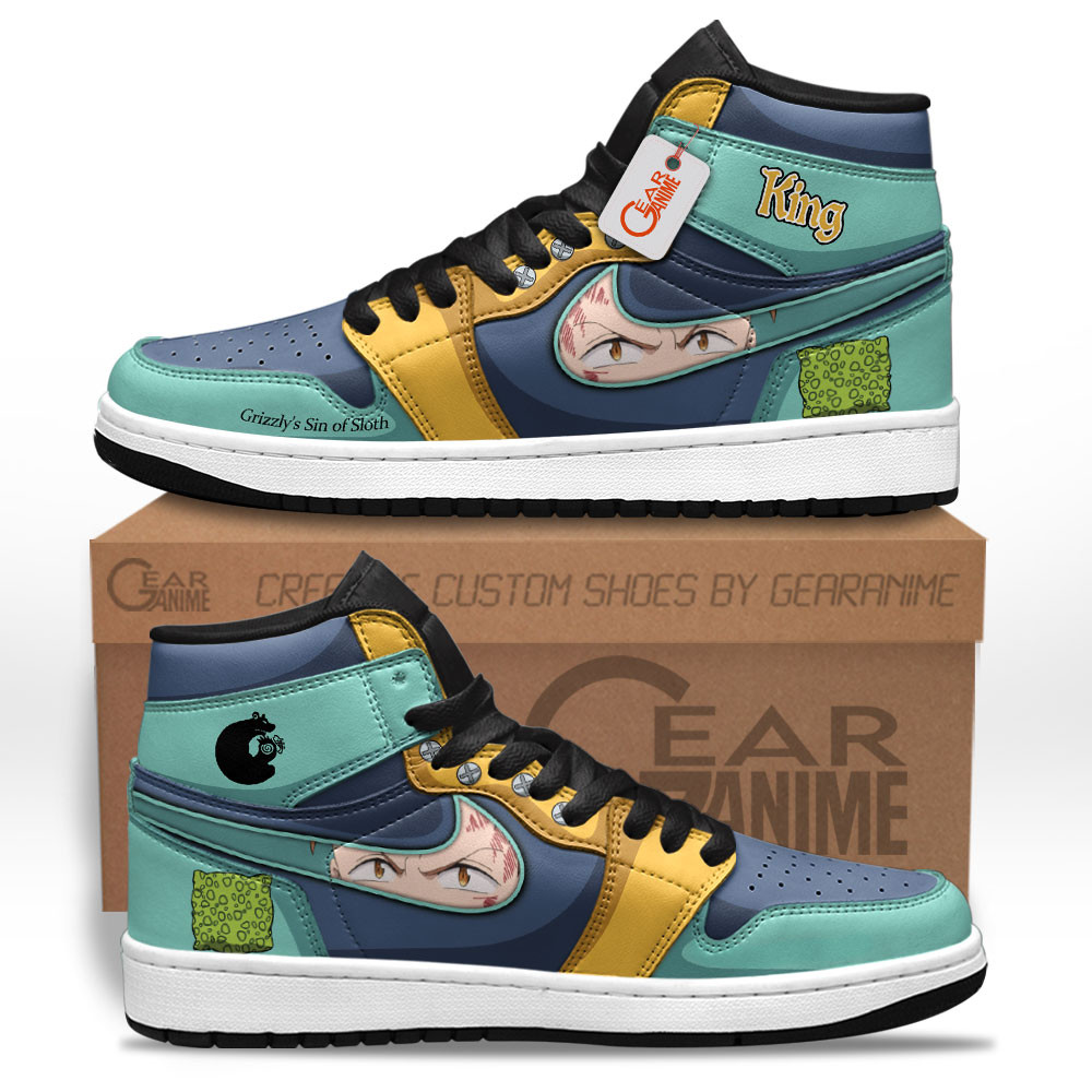 King Sloth High-Top Leather Sneakers Custom Name