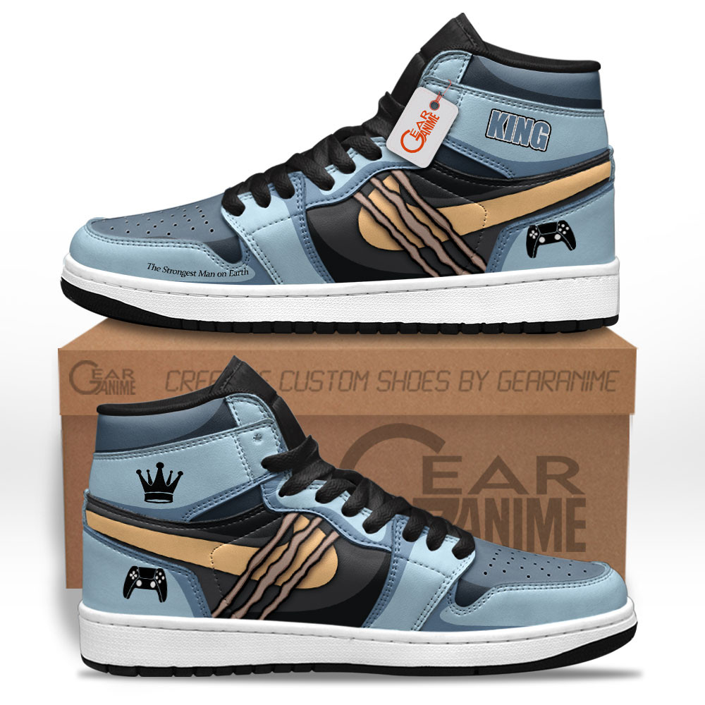 King The Strongest Man on Earth High-Top Leather Sneakers Custom Name
