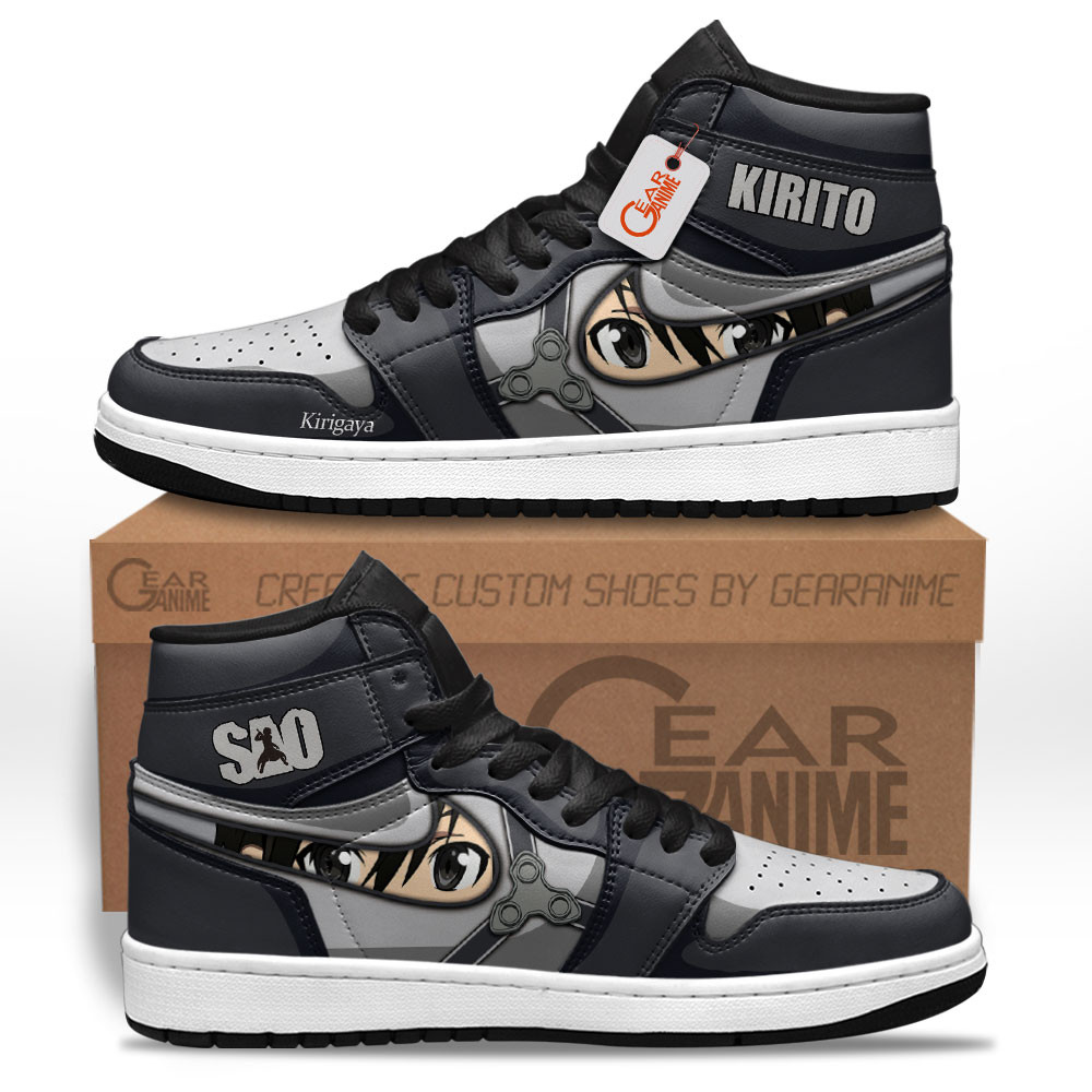 Kirito High-Top Leather Sneakers Custom Name