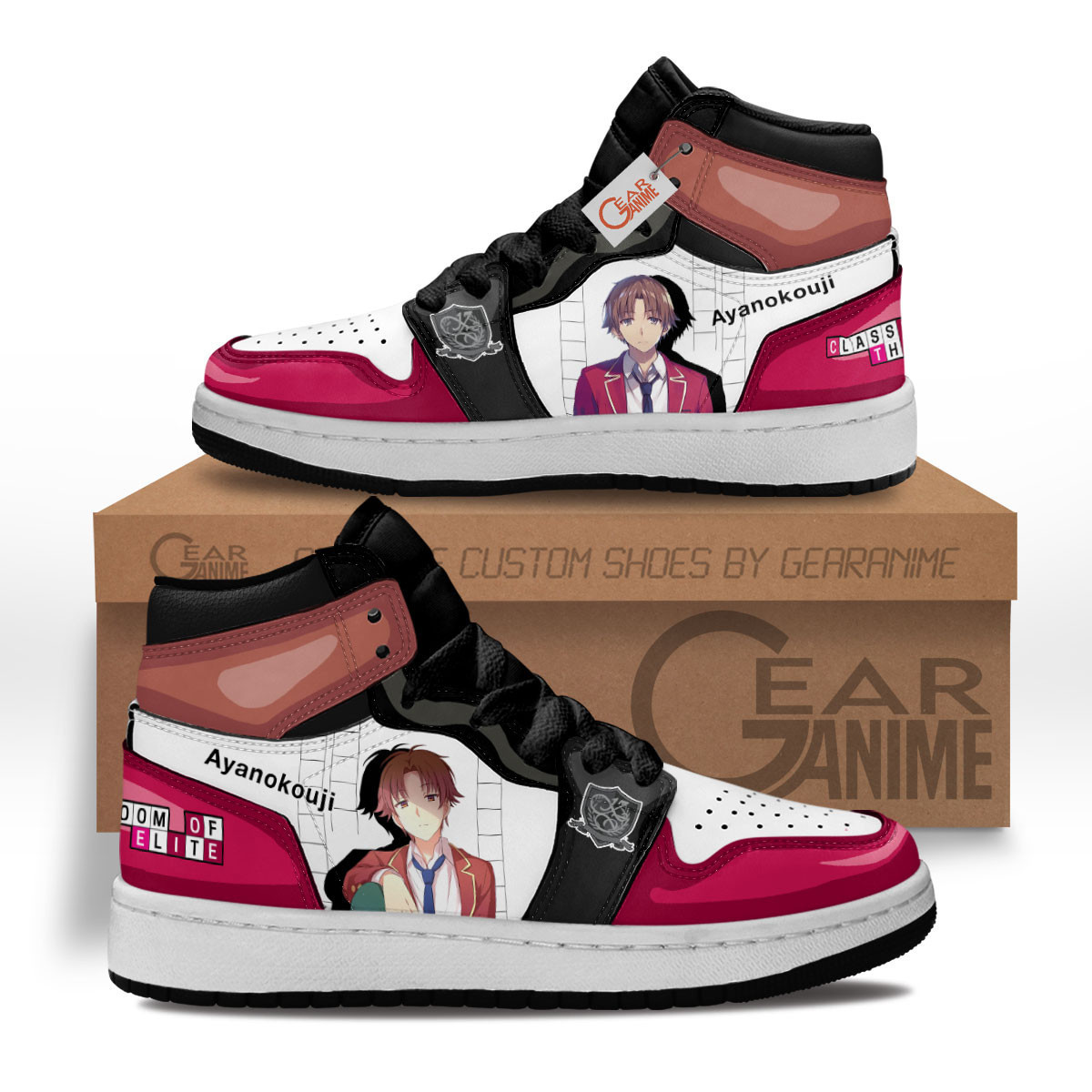 Kiyotaka Ayanokouji Custom Anime Kids High-Top Leather Sneakers MV1302