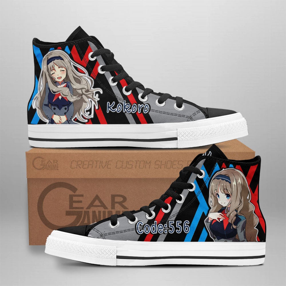 Kokoro Code 556 Custom Anime High-Top Canvas Shoes