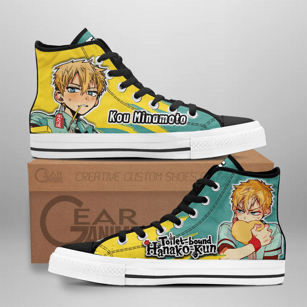 Kou Minamoto Custom Anime High-Top Canvas Shoes Toilet-bound Shoes NTT290