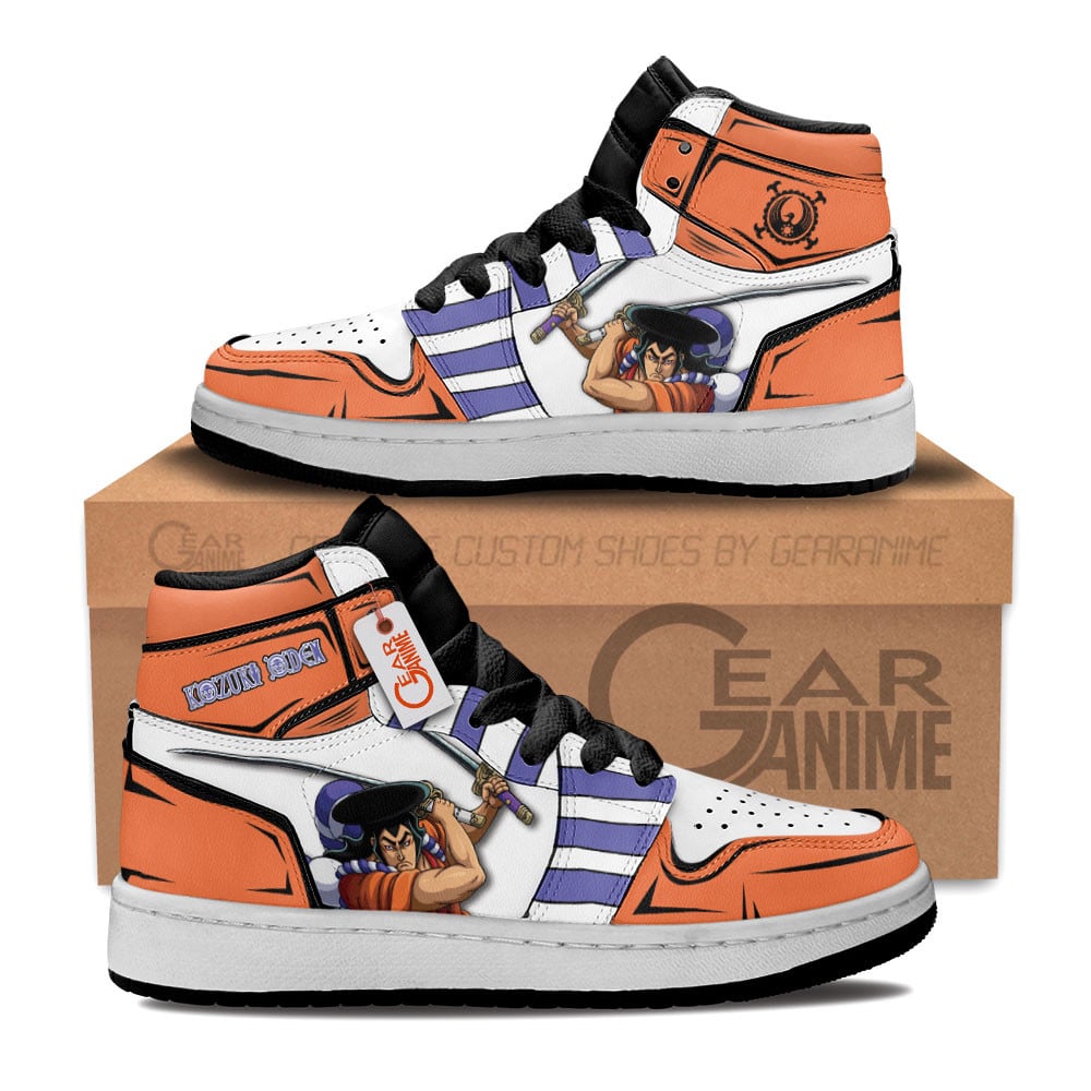 Kozuki Oden Custom Anime Kids High-Top Leather Sneakers Personalized