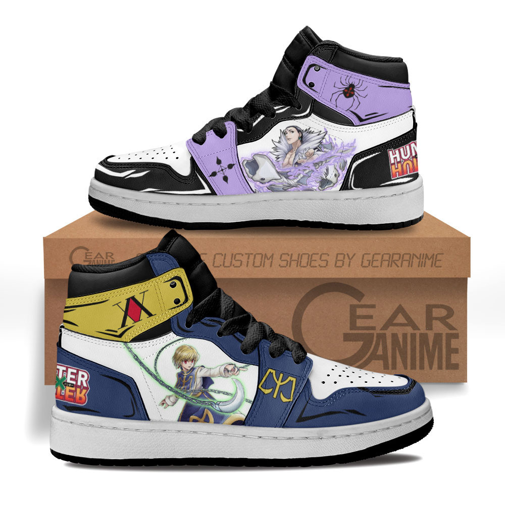 Kurapika x Chrollo Custom Anime Kids High-Top Leather Sneakers