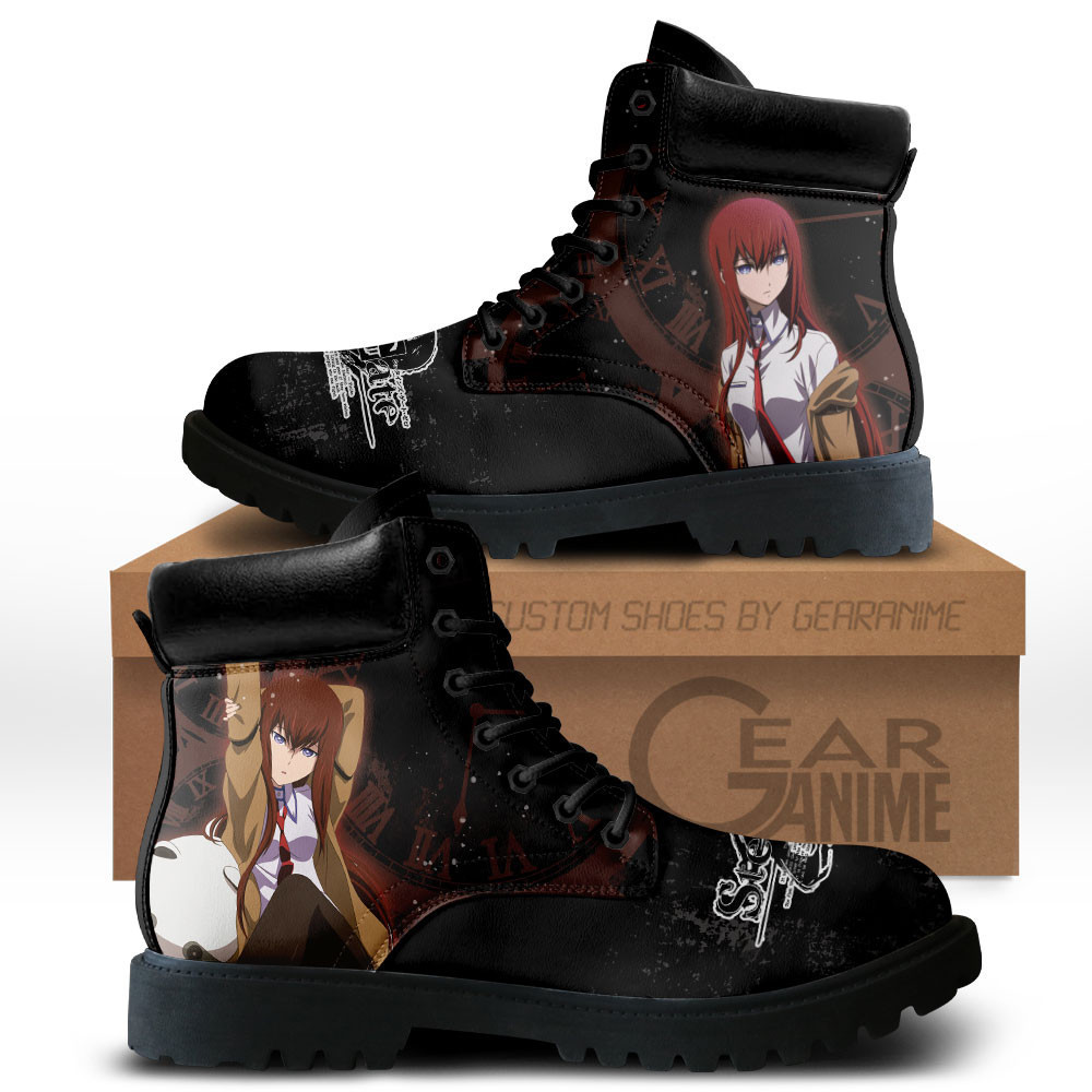 Kurisu Makise Custom Anime Combat Boots MV0711