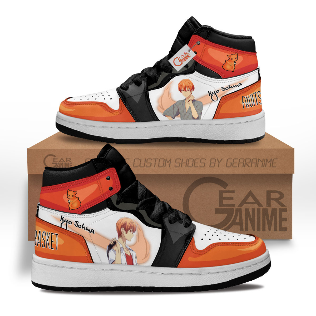 Kyo Sohma Custom Anime Kids High-Top Leather Sneakers MV1302