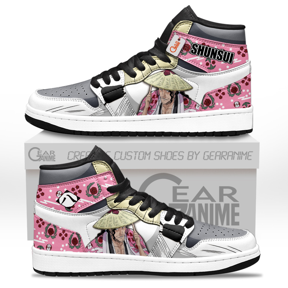 Kyoraku Shunsui High-Top Leather Sneakers Custom Name