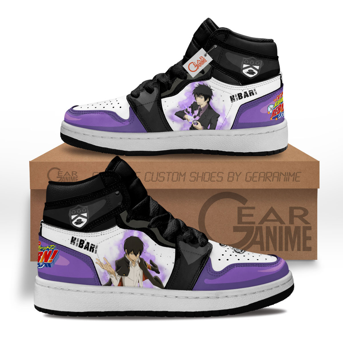 Kyoya Hibari Custom Anime Kids High-Top Leather Sneakers