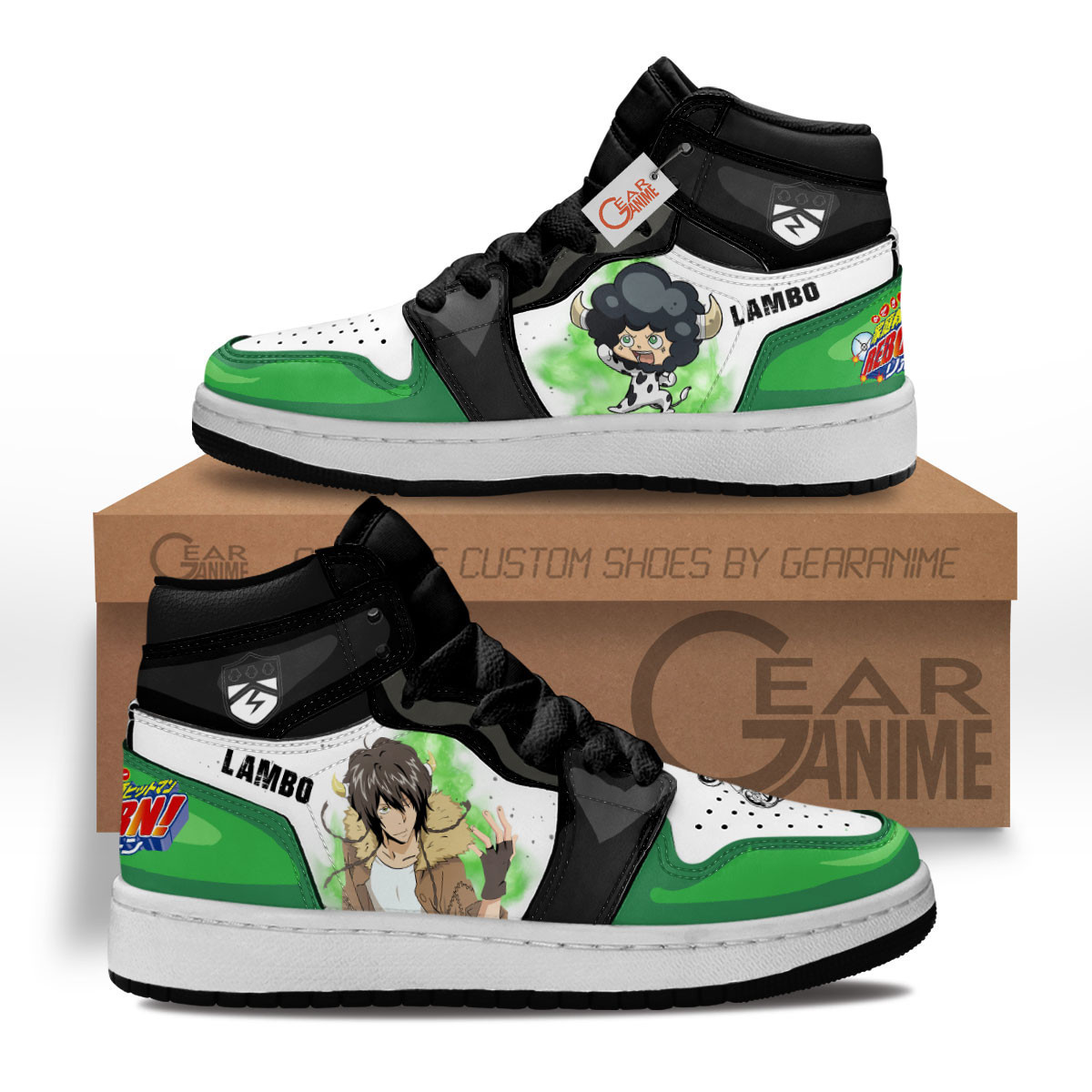 Lambo Custom Anime Kids High-Top Leather Sneakers