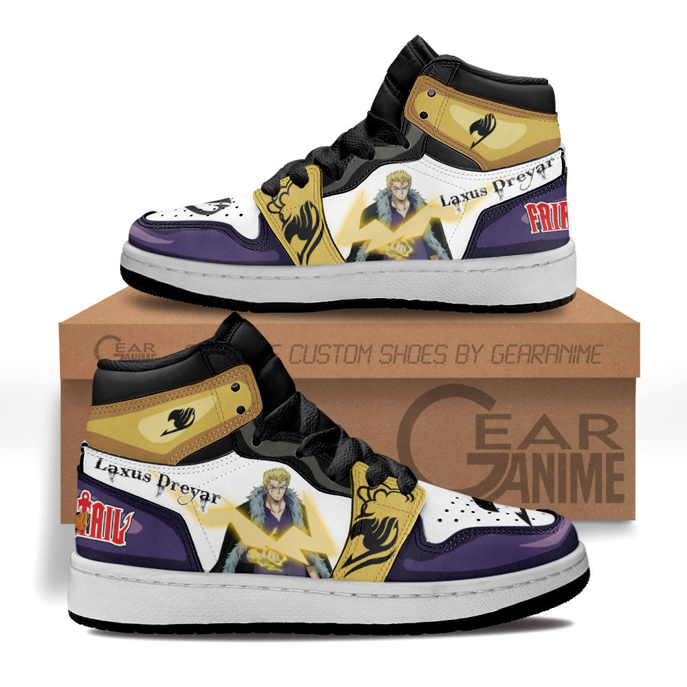 Laxus Dreyar Custom Anime Kids High-Top Leather Sneakers