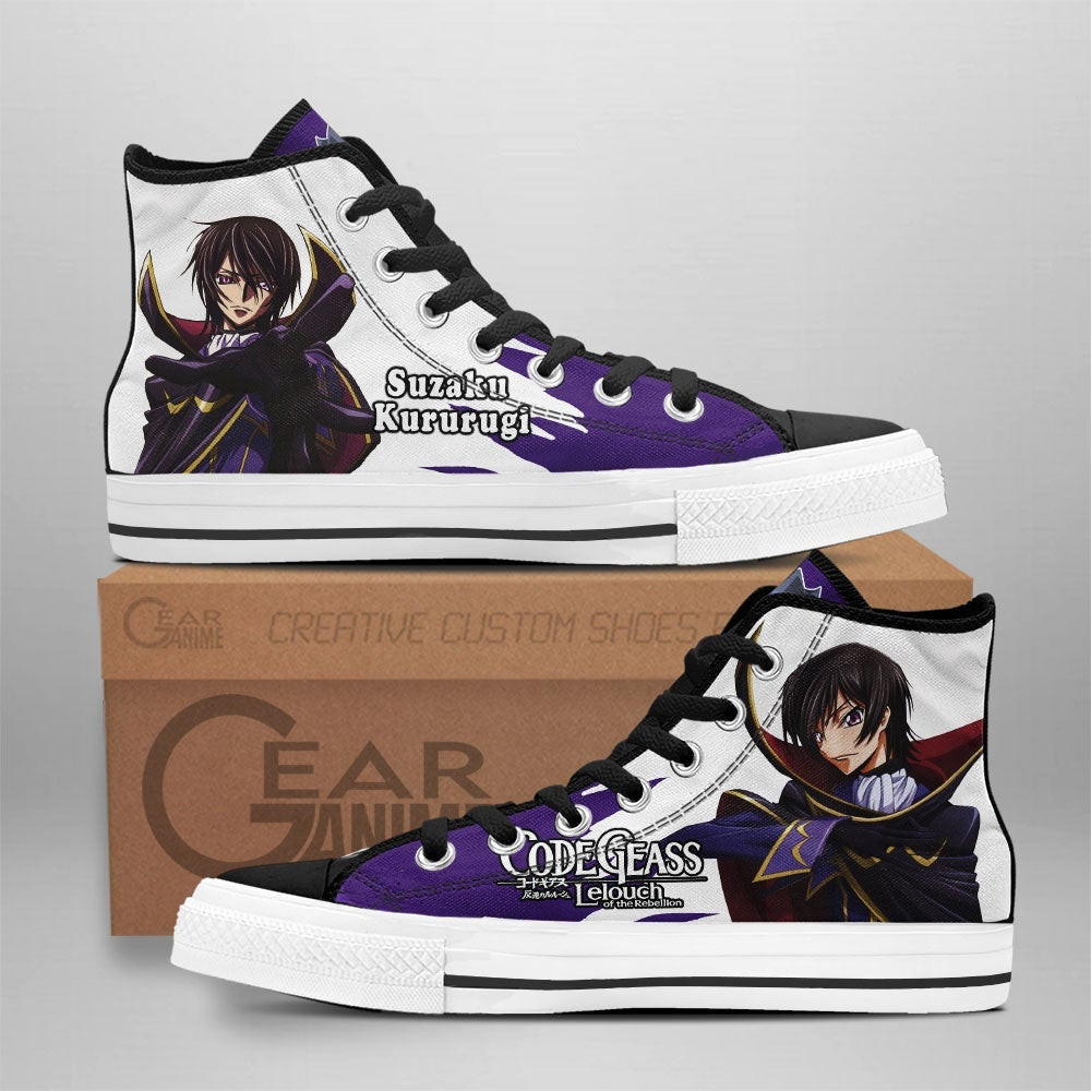 Lelouch Lamperouge Custom Anime High-Top Canvas Shoes
