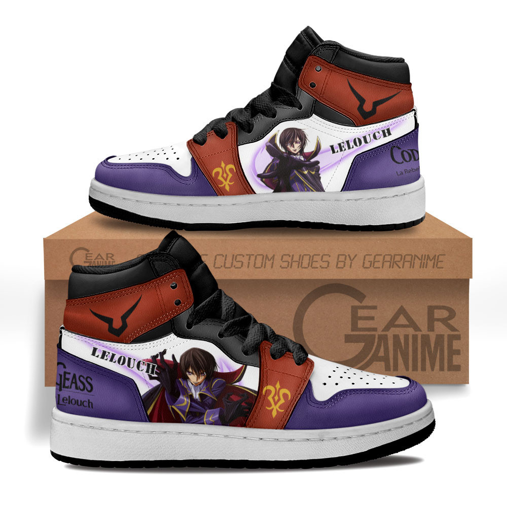 Lelouch Lamperouge Custom Anime Kids High-Top Leather Sneakers MV2802