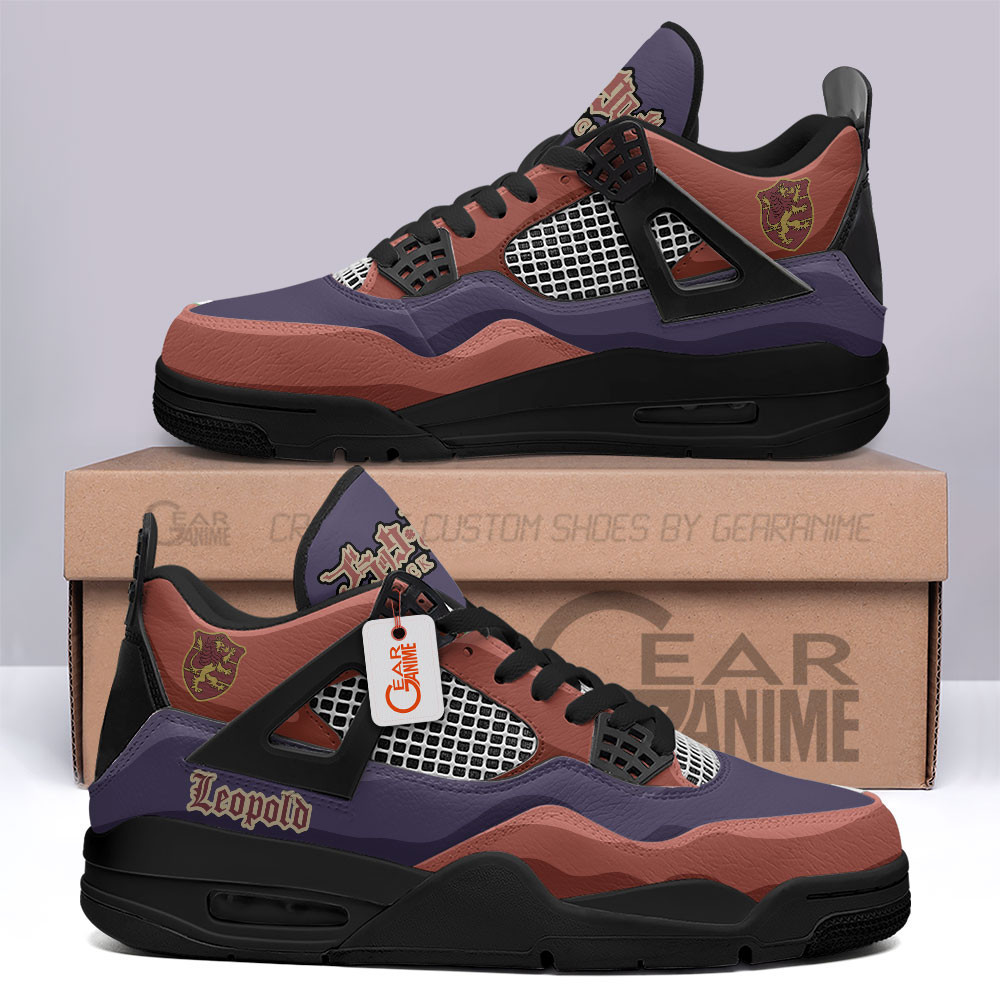 Leopold Vermillion Retro 4 Leather Sneakers Custom Name