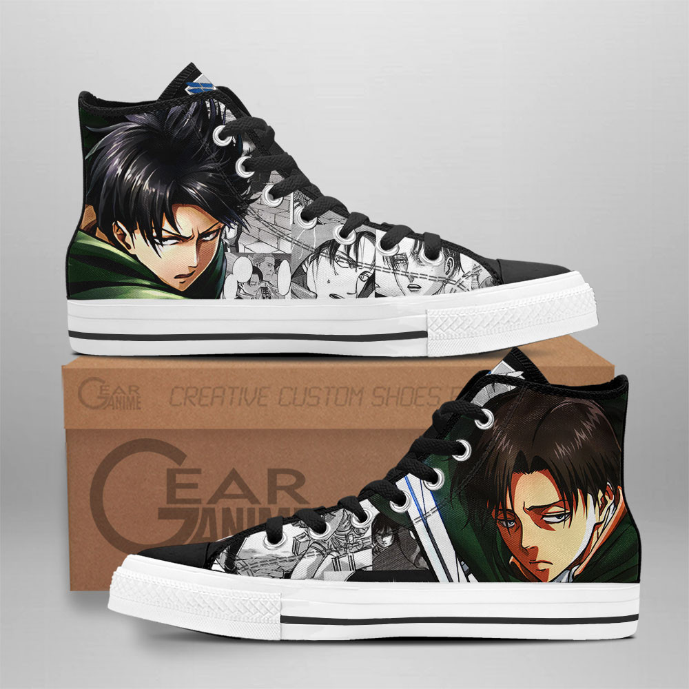 Levi Ackerman Custom Anime High-Top Canvas Shoes Shingeki Shoes