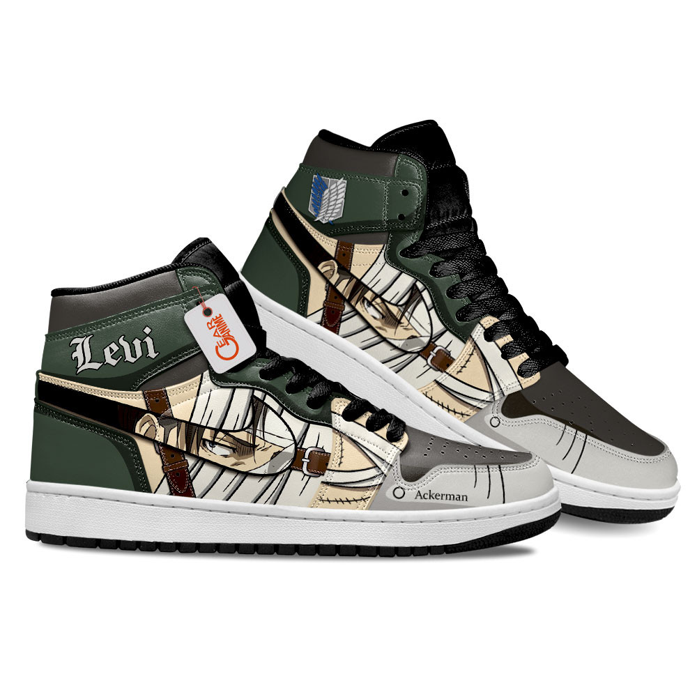 Levi Ackerman High-Top Leather Sneakers S4 Injured Custom Name