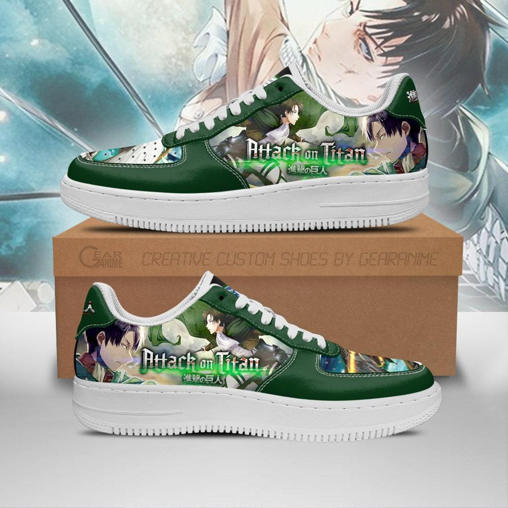 Levi Ackerman Shingeki Custom Anime Low-Top Leather Sneakers
