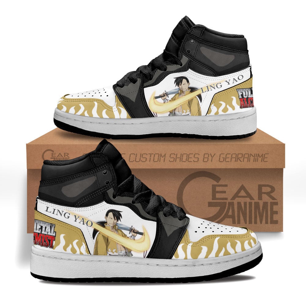 Ling Yao Custom Anime Kids High-Top Leather Sneakers
