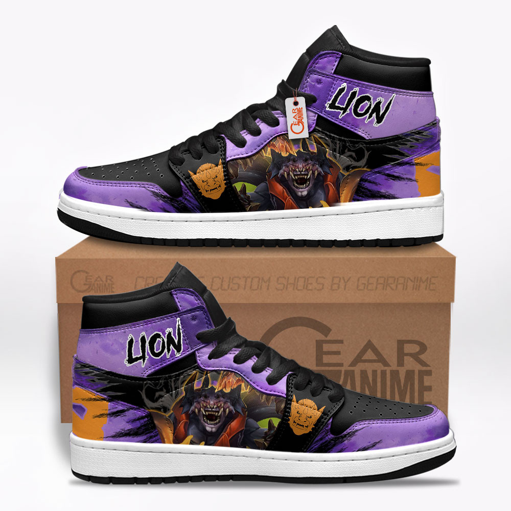 Lion Custom Gaming High-Top Leather Sneakers For Dota 2 Fans